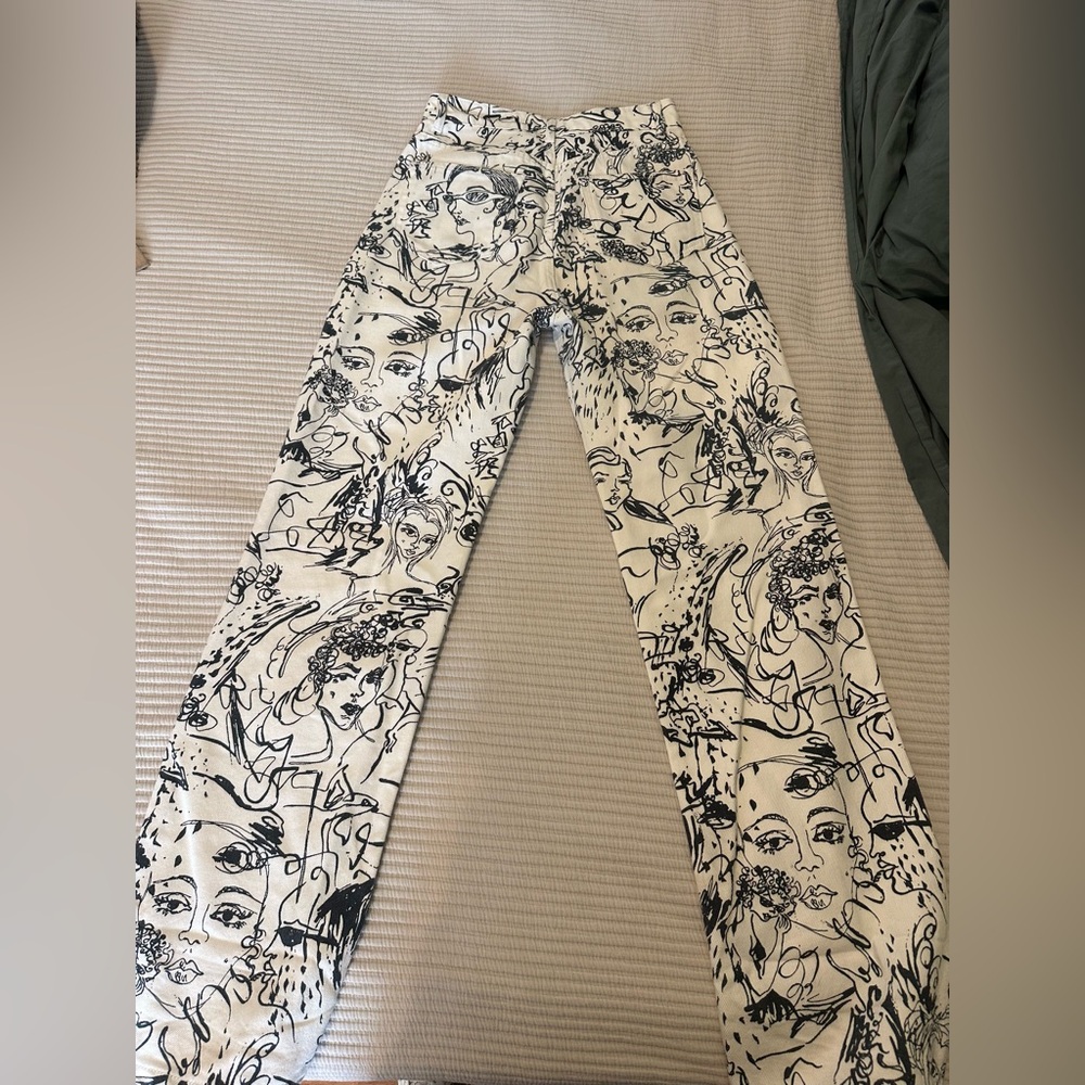 Reformation high rise contour graphic jeans